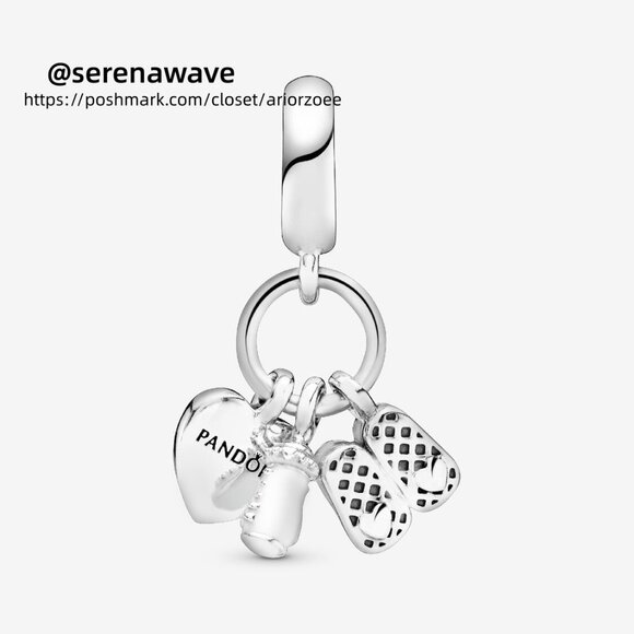 Pandora Baby Bottle & Shoes Dangle Charm - Picture 2 of 6